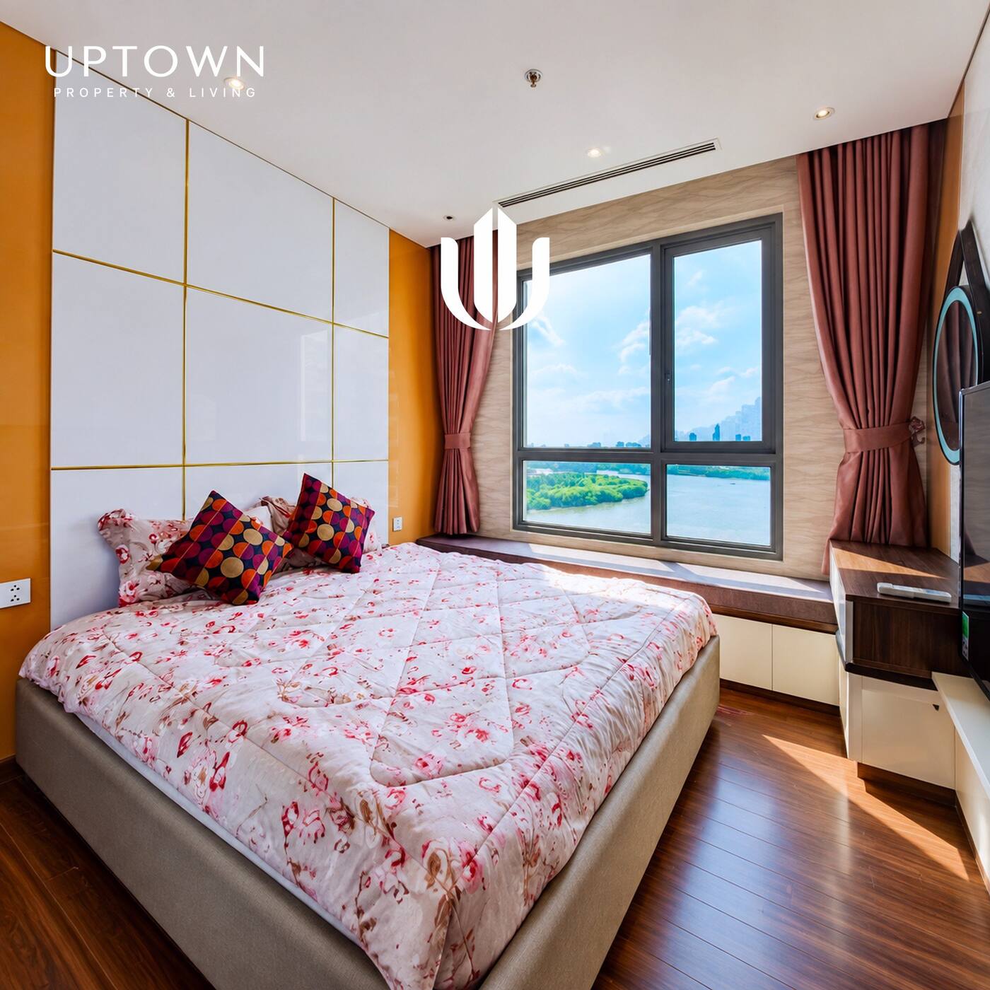 Cho thuê căn hộ 3PN Diamond Island 117m² tầng 20, view sông, nội thất đầy đủ
