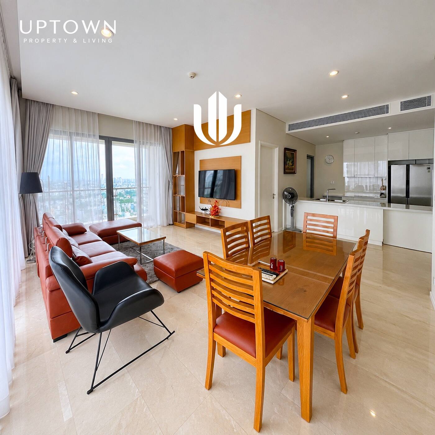 Cho thuê căn hộ 3PN Diamond Island 117m² tầng 25, view sông, nội thất đầy đủ