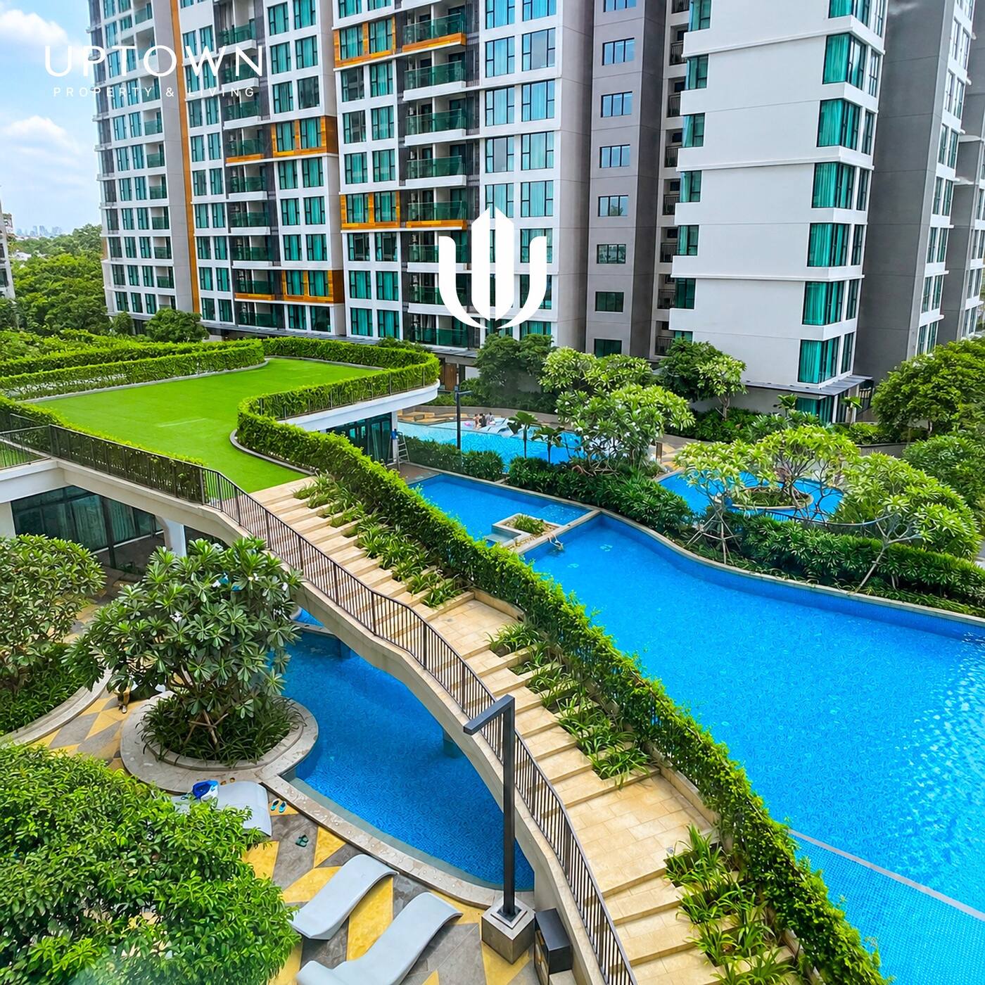 Cho thuê căn hộ 2PN Feliz En Vista 102m² tầng 6, view nội khu, nội thất đầy đủ