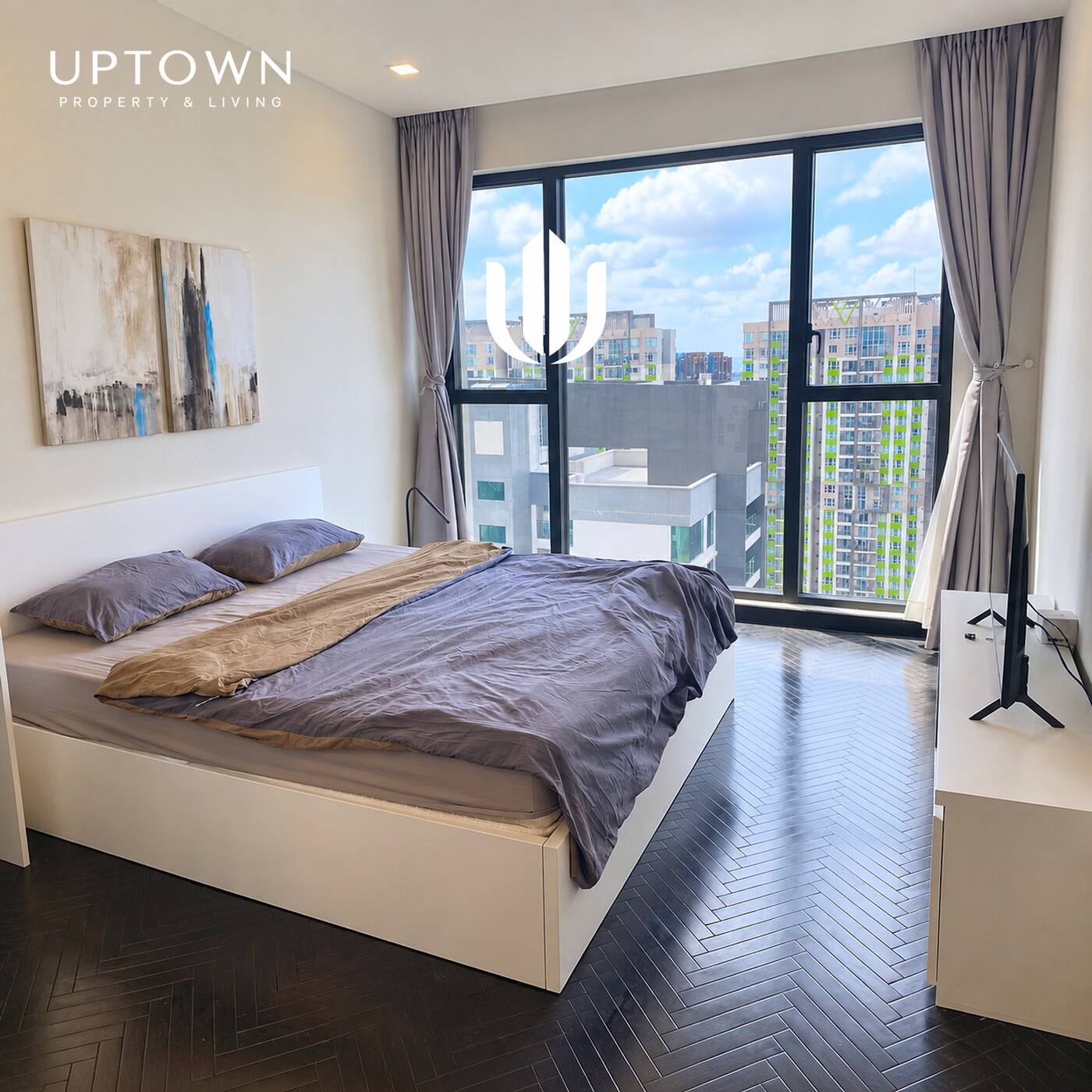 Cho thuê căn hộ 2PN Feliz En Vista 103m² tầng 32, view nội khu, nội thất đầy đủ