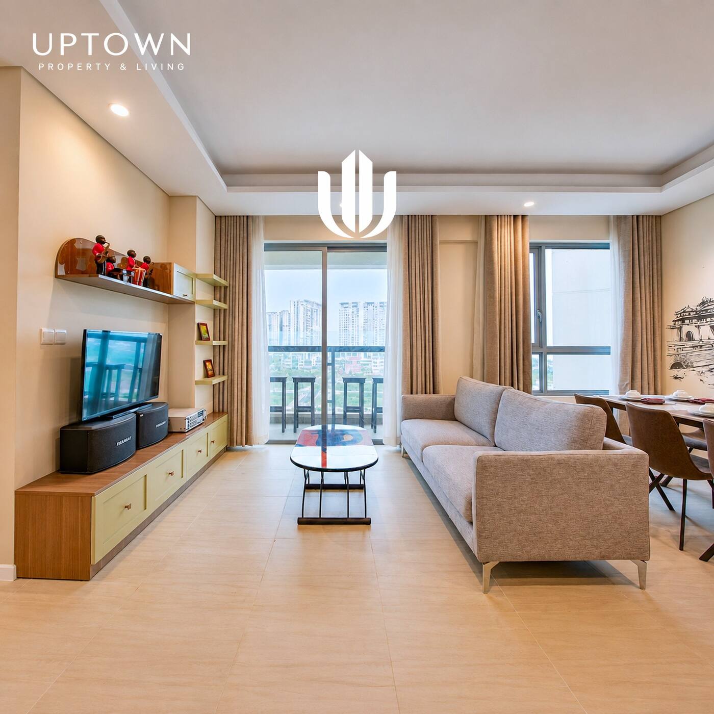 Cho thuê căn hộ 2PN Diamond Island 90m² tầng 6, view sông, nội thất đầy đủ