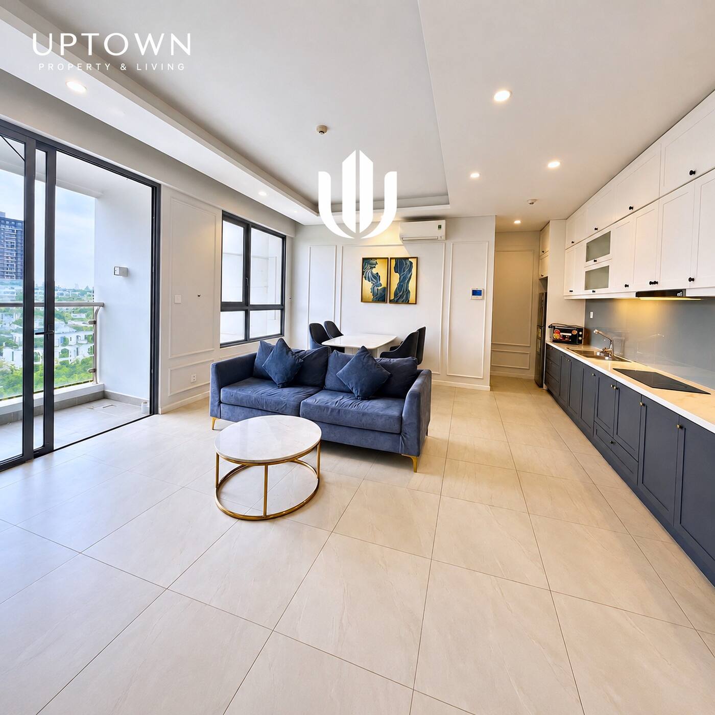 Cho thuê căn hộ 2PN Diamond Island 91m² tầng 7, view nội khu, nội thất đầy đủ