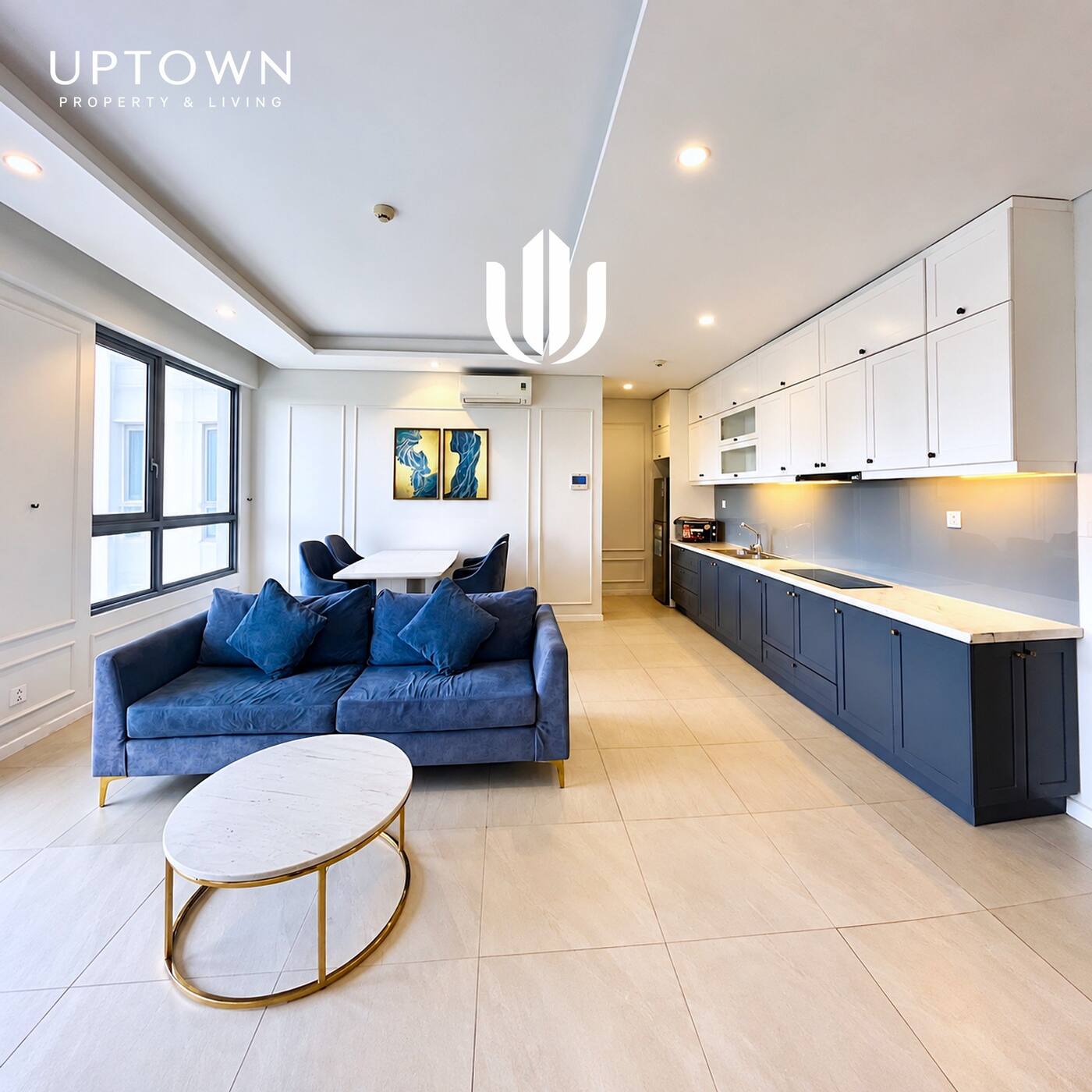 Cho thuê căn hộ 2PN Diamond Island 91m² tầng 7, view nội khu, nội thất đầy đủ