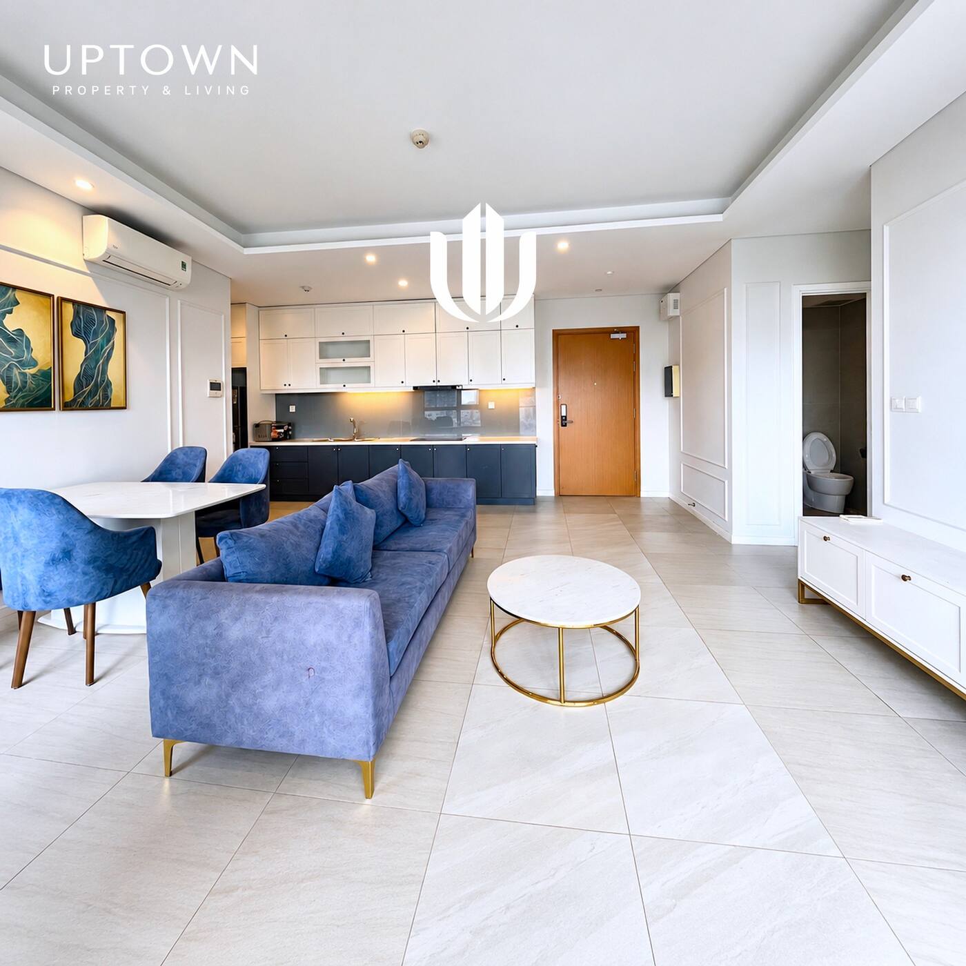 Cho thuê căn hộ 2PN Diamond Island 91m² tầng 7, view nội khu, nội thất đầy đủ