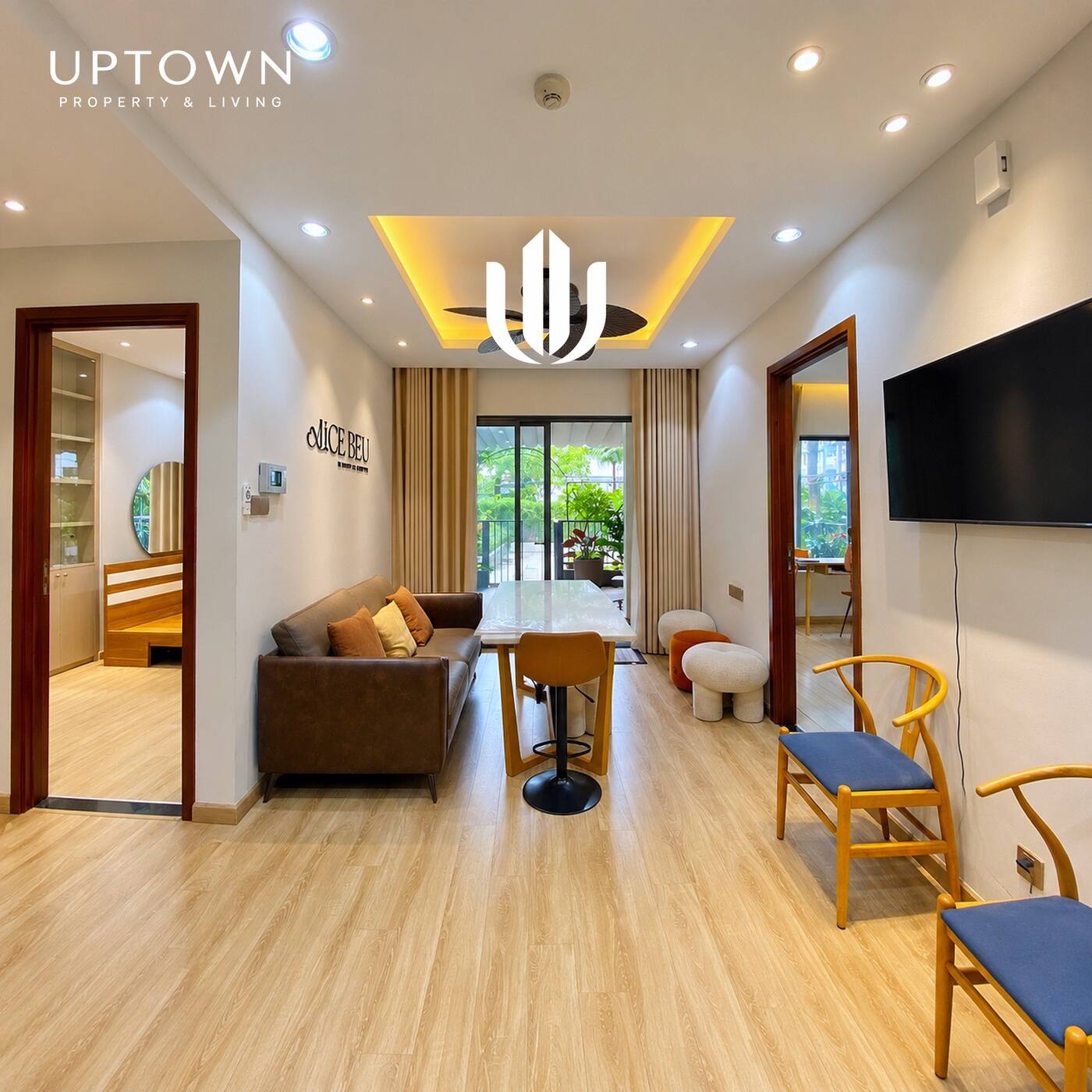 Cho thuê căn hộ 2PN New City Thủ Thiêm 61m² tầng 2, view nội khu, nội thất đầy đủ