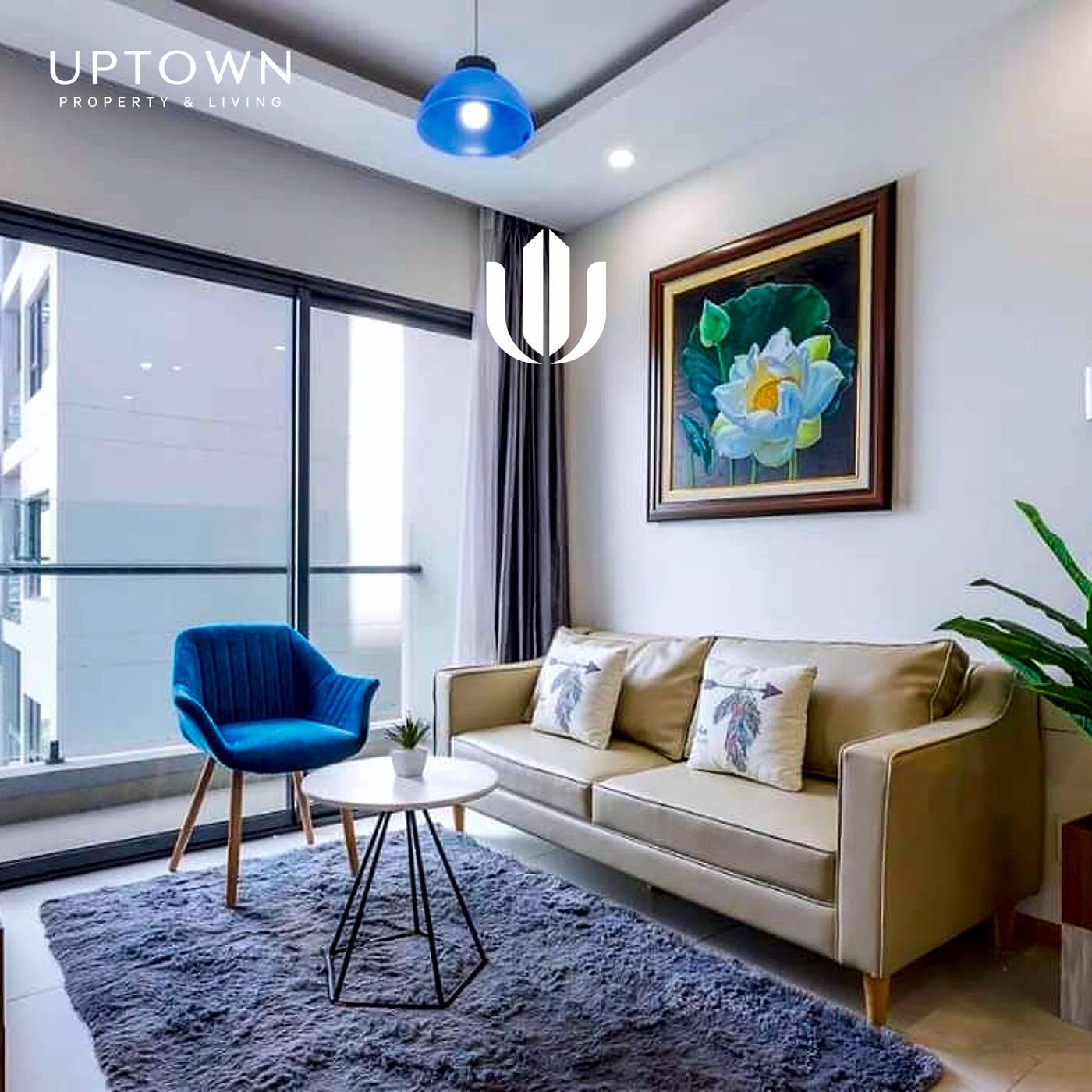 Cho thuê căn hộ 2PN New City Thủ Thiêm 61m² tầng 12, view nội khu, nội thất đầy đủ
