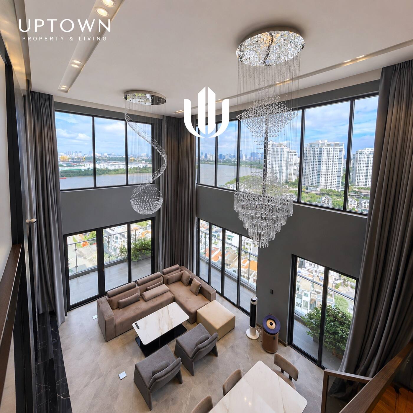 Cho thuê căn hộ duplex One Verandah 214m² tầng 21, view sông, nhà trống
