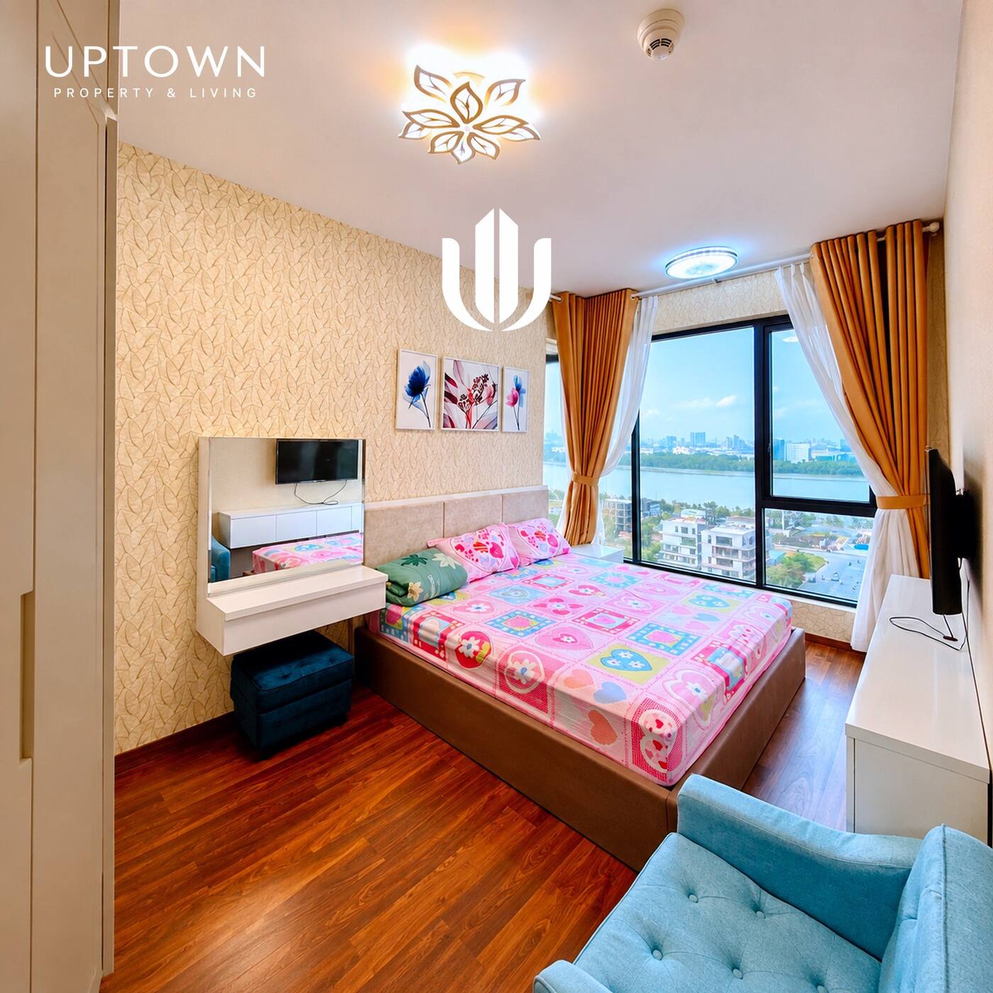 Cho thuê căn hộ 2PN One Verandah 81m² tầng 12, view sông, nội thất đầy đủ
