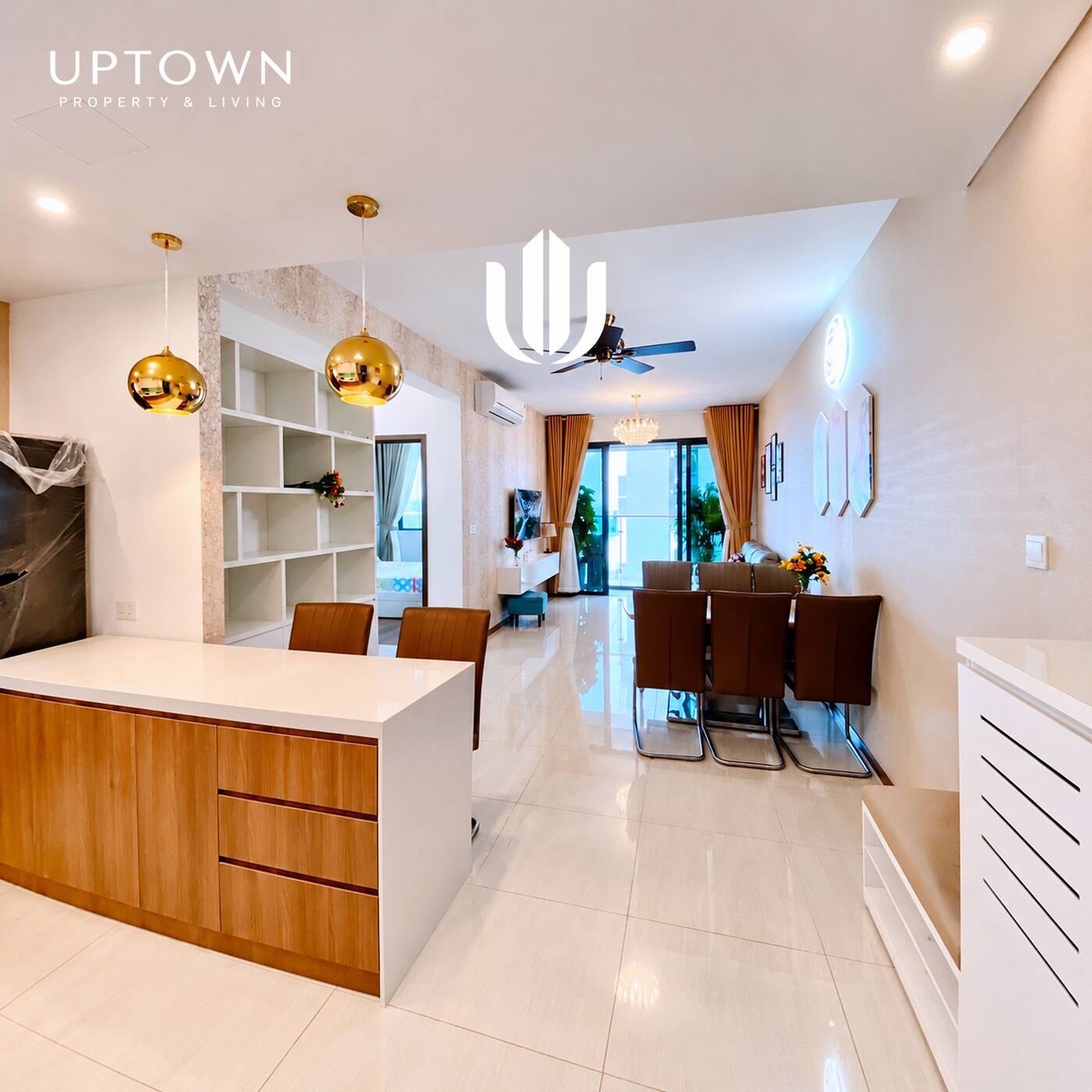 Cho thuê căn hộ 2PN One Verandah 81m² tầng 12, view sông, nội thất đầy đủ