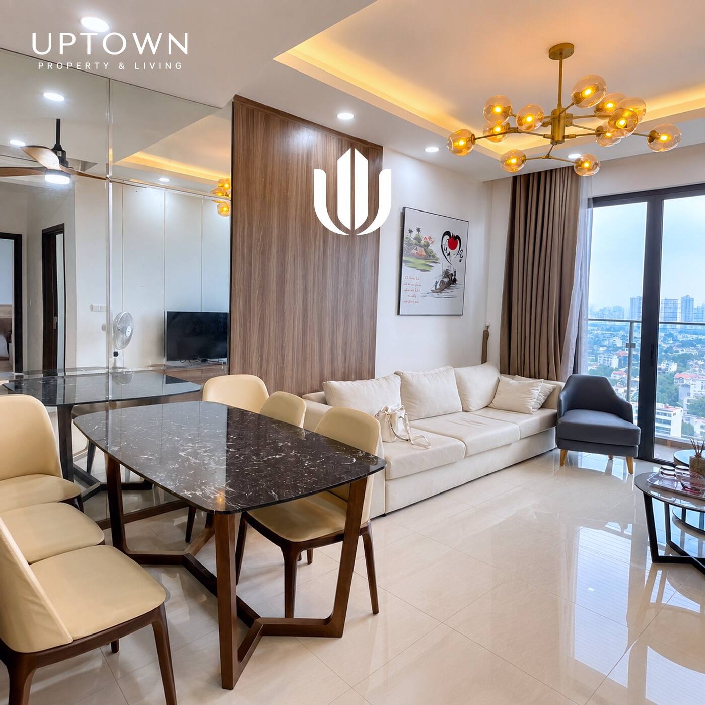 Cho thuê căn hộ 2PN One Verandah 78m² tầng 20, view ngoại khu, nội thất đầy đủ