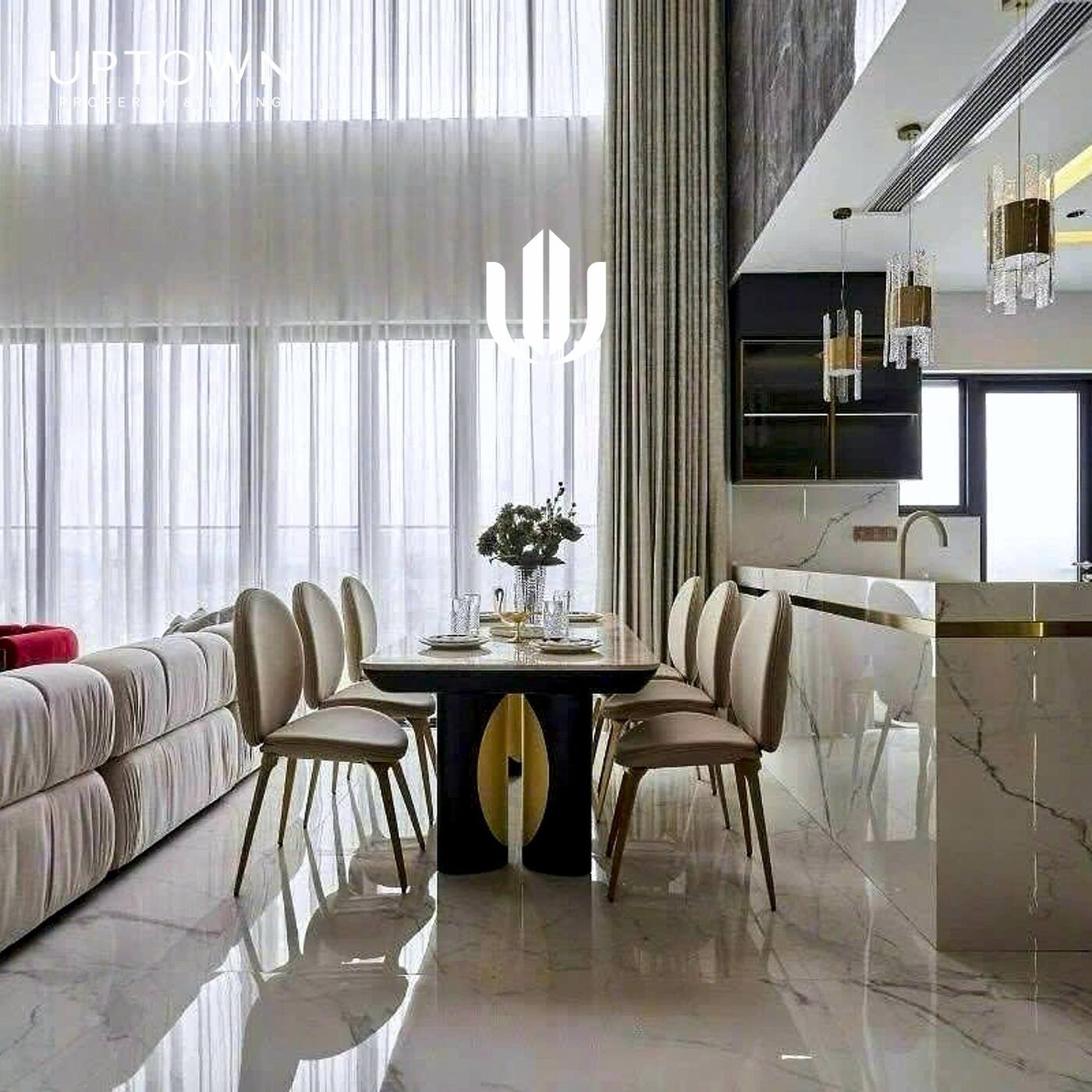 Cho thuê căn hộ duplex One Verandah 210m² tầng 21, view ngoại khu, nội thất đầy đủ