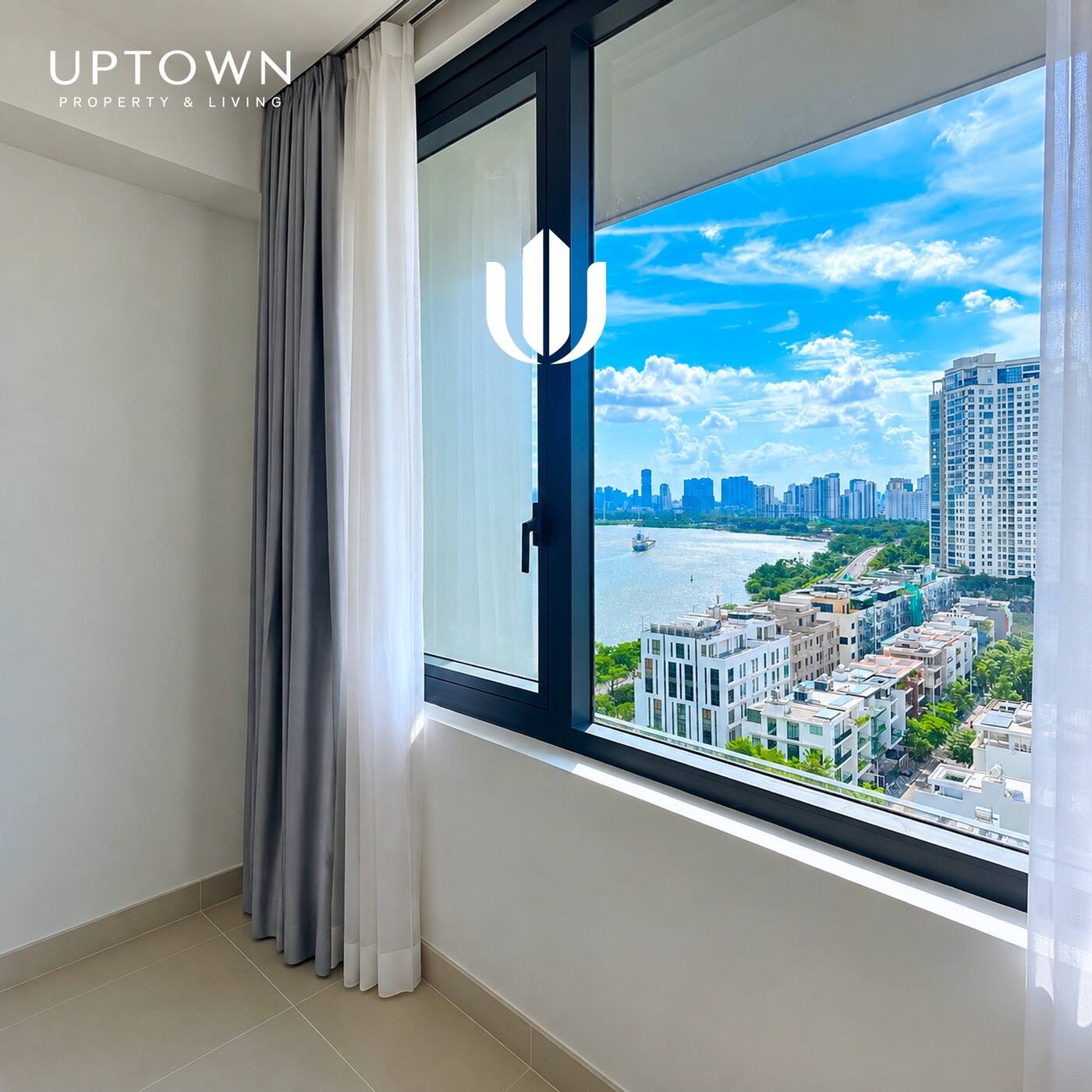 Cho thuê căn hộ 2PN One Verandah 82m², view sông, nội thất cơ bản