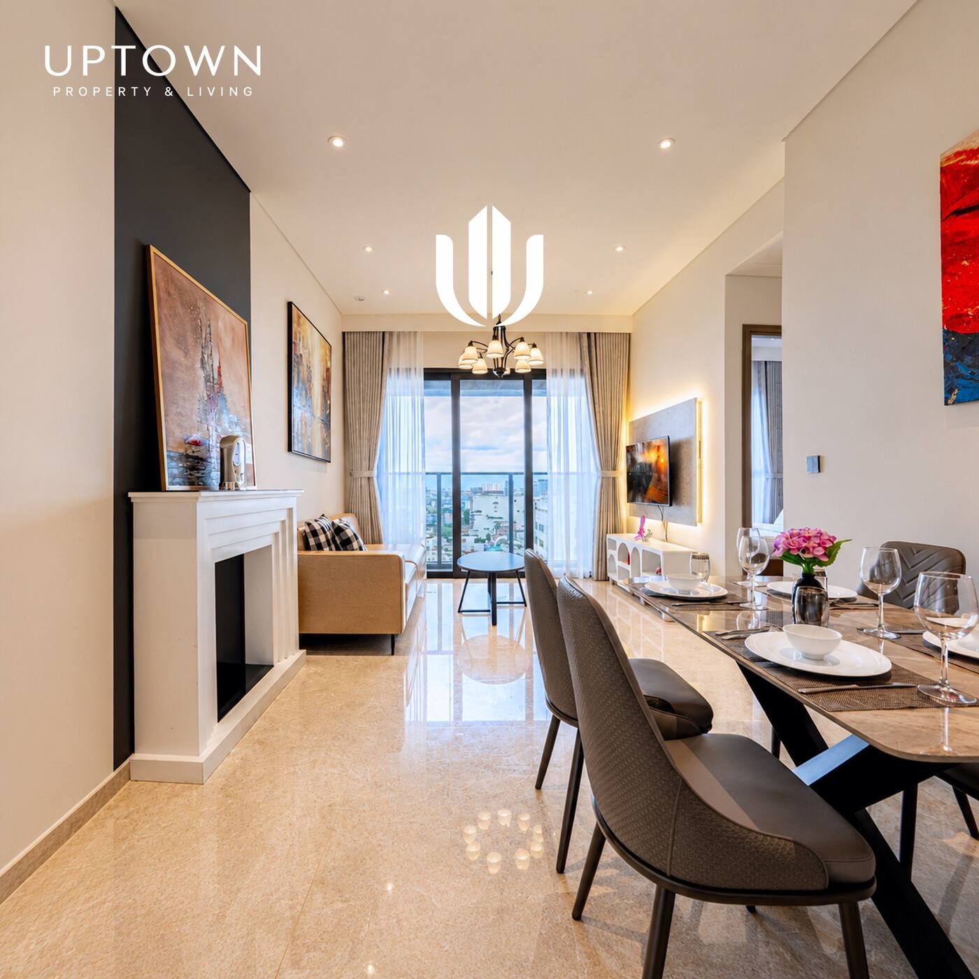 Cho thuê căn hộ 2PN The Marq 77m² tầng 11, view nội khu, nội thất đầy đủ