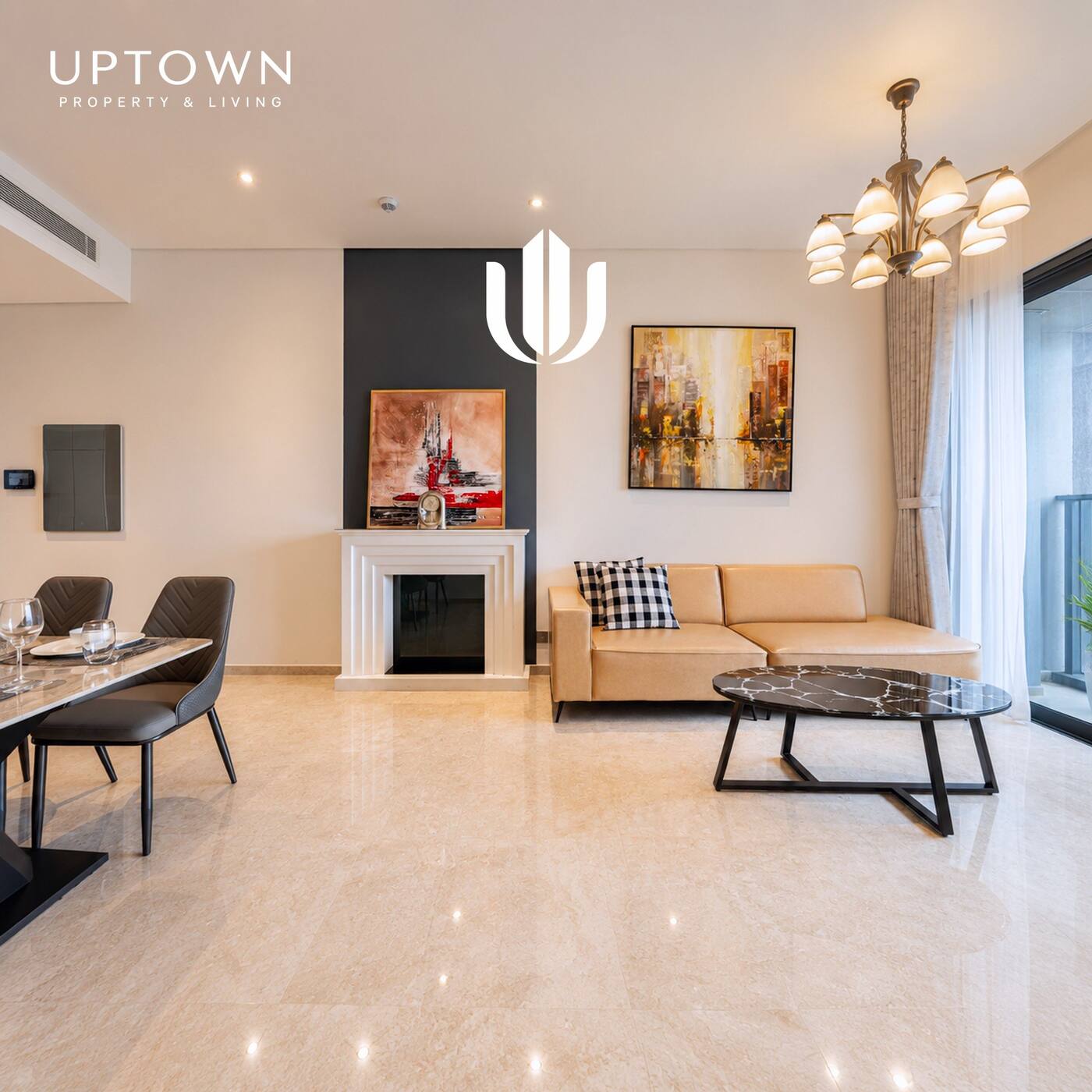 Cho thuê căn hộ 2PN The Marq 77m² tầng 11, view nội khu, nội thất đầy đủ