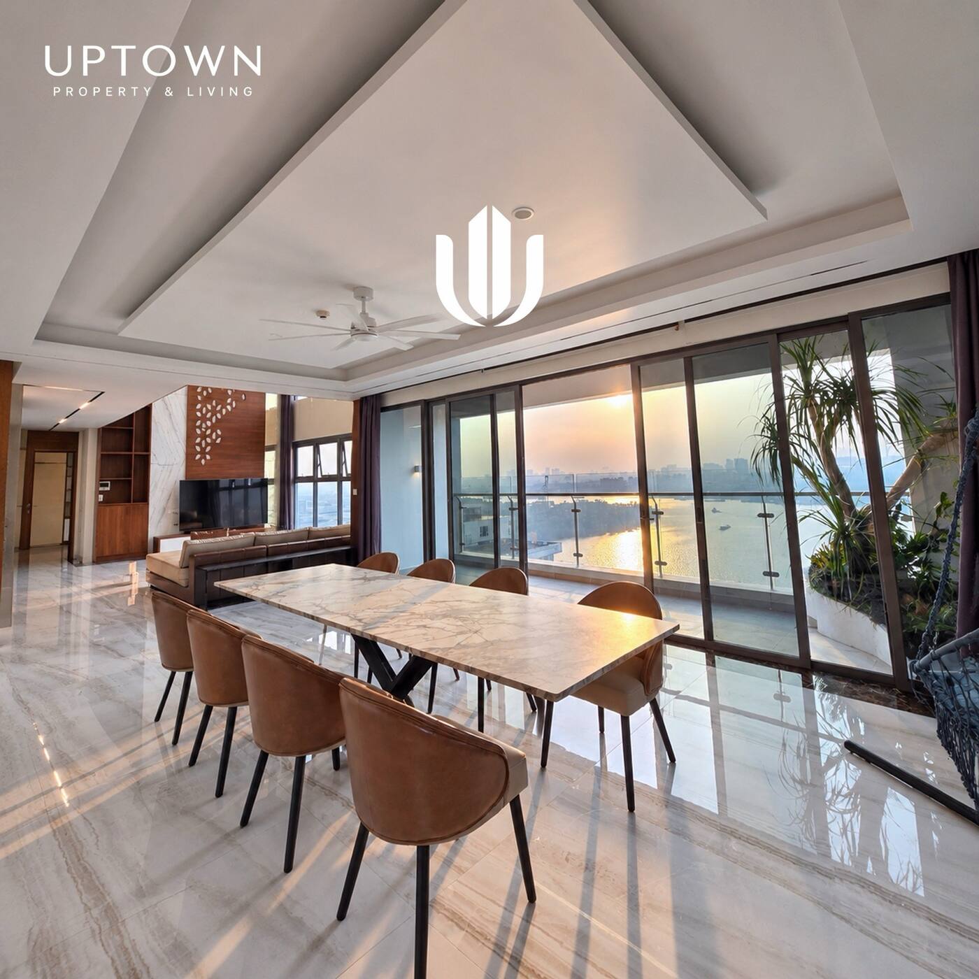 Cho thuê căn hộ penthouse Diamond Island 309m² tầng 25, view sông, nội thất đầy đủ