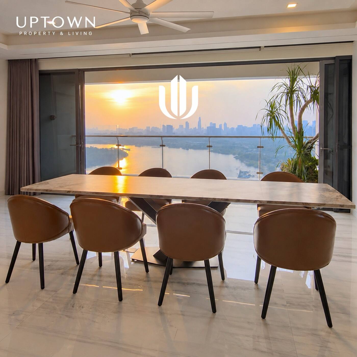 Cho thuê căn hộ penthouse Diamond Island 309m² tầng 25, view sông, nội thất đầy đủ
