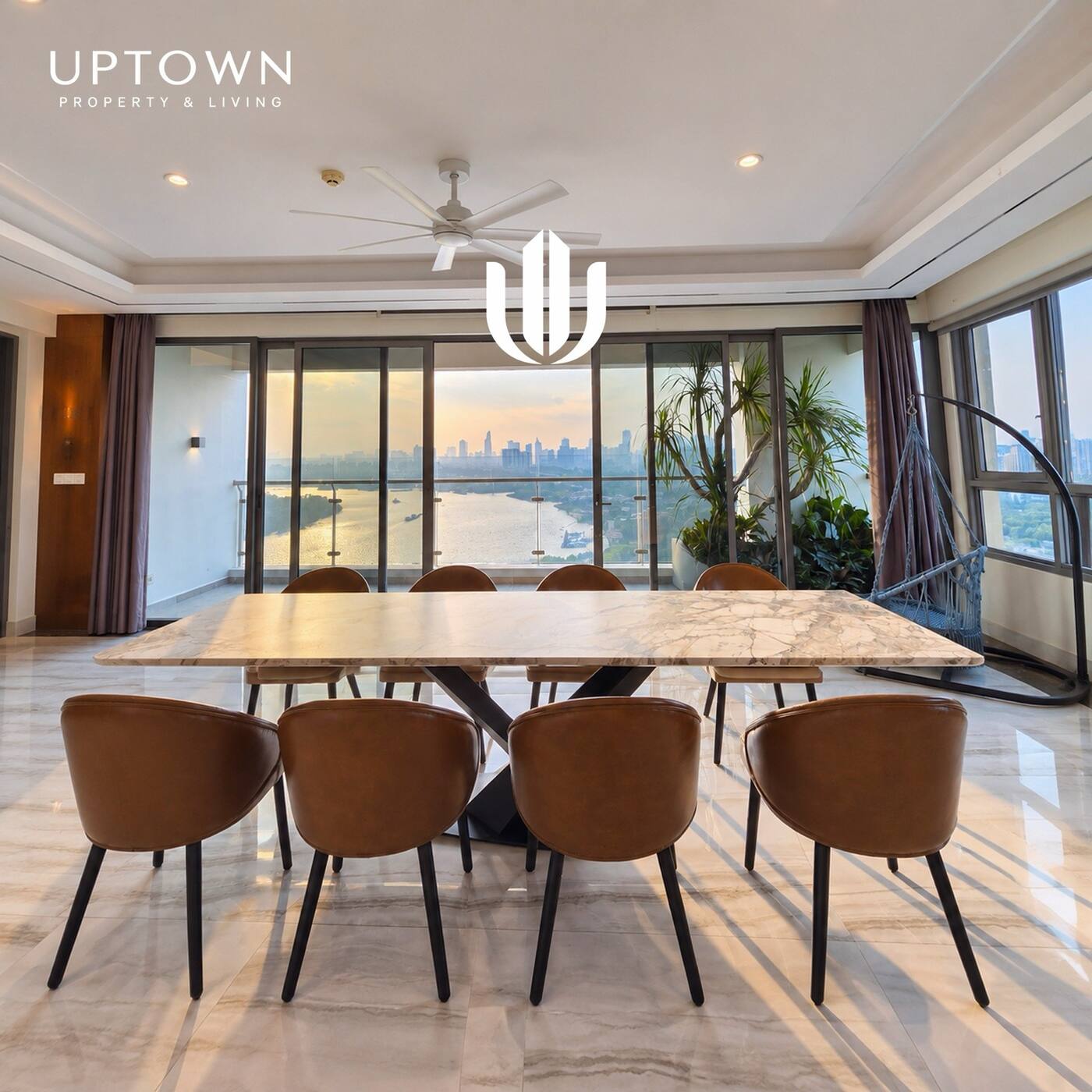 Cho thuê căn hộ penthouse Diamond Island 309m² tầng 25, view sông, nội thất đầy đủ