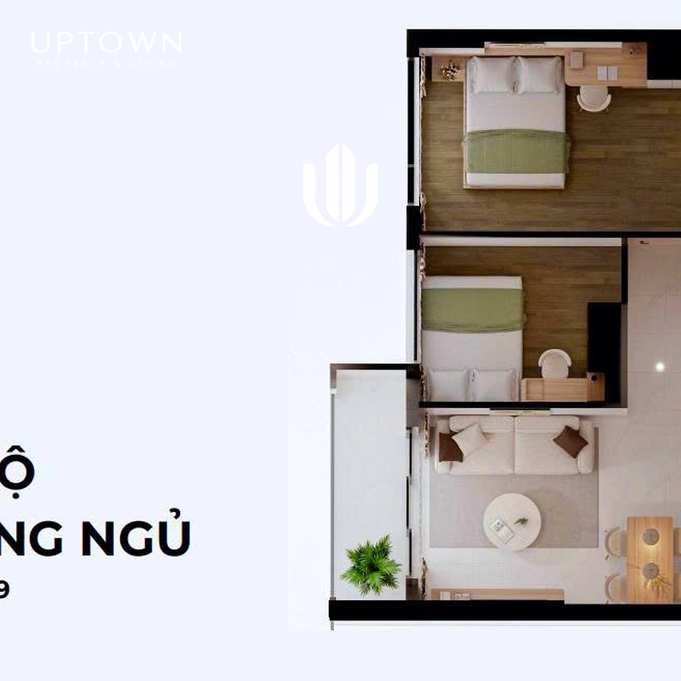 Cho thuê căn hộ 2PN Victoria Village 69m² tầng 14, view thành phố, nội thất đầy đủ