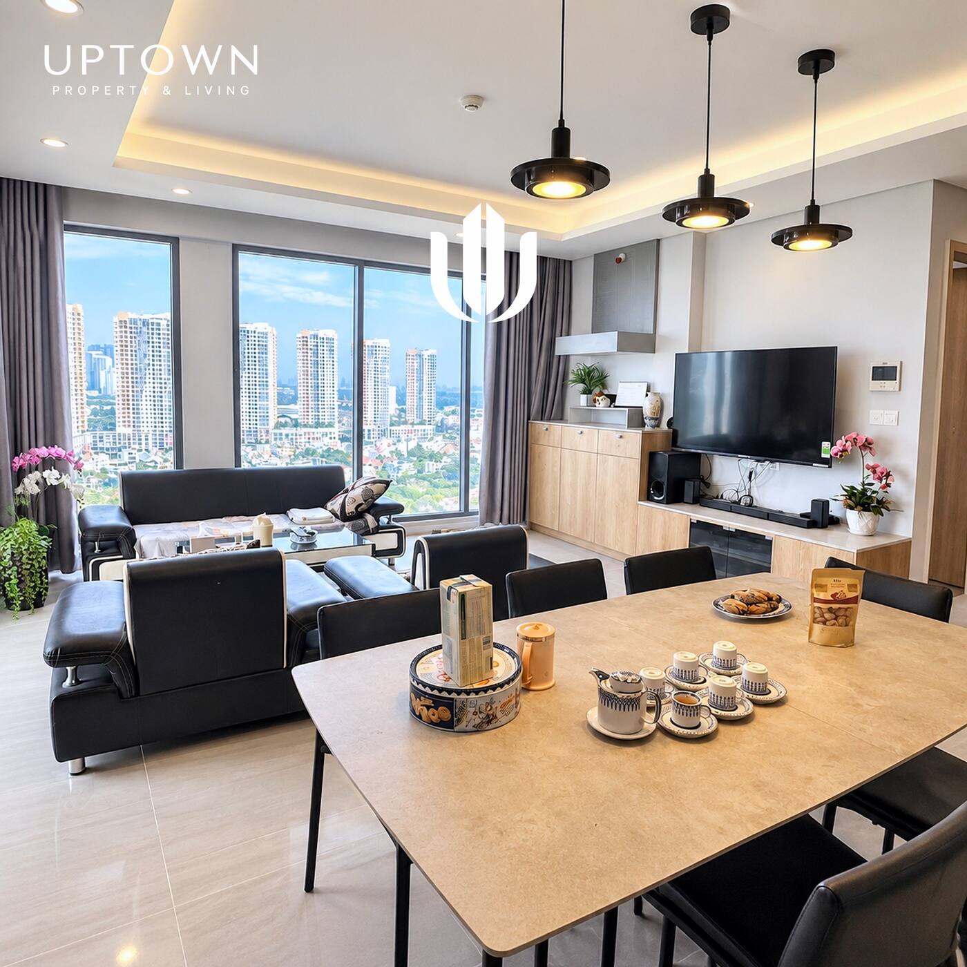 Cho thuê căn hộ 3PN Diamond Island 118m², view sông, nội thất đầy đủ
